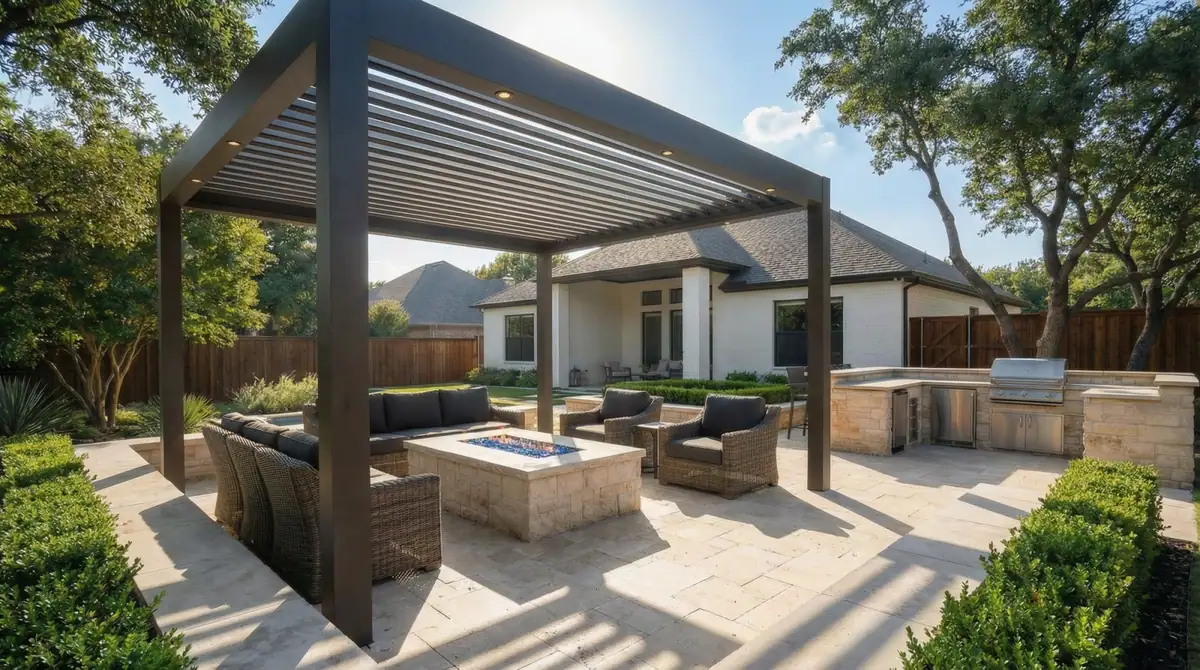 Completed outdoor living project by True Star Outdoor Solutions