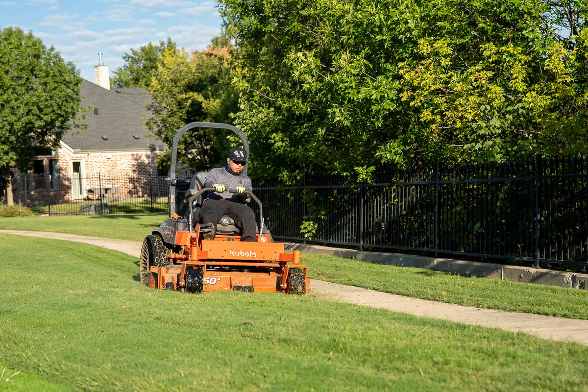 Maintained commercial property landscape in North DFW